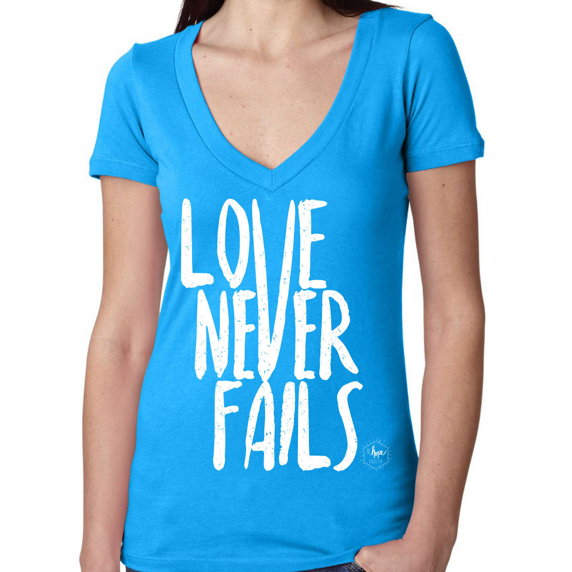 Love Never Fails Women's V-Neck T-shirt